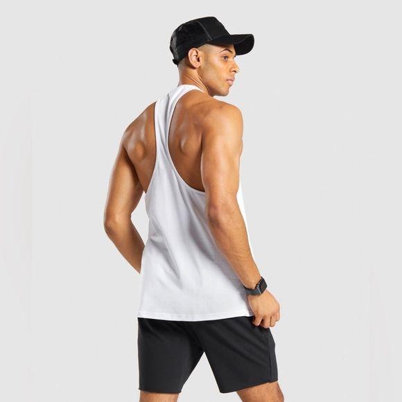 Gymshark Men’s Critical Stringer White Stretchy Muscle Tank S - Picture 10 of 12